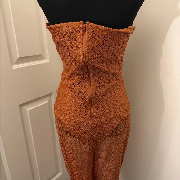 Fashion Nova Textured Orange Jumpsuit - Picture 4 of 5